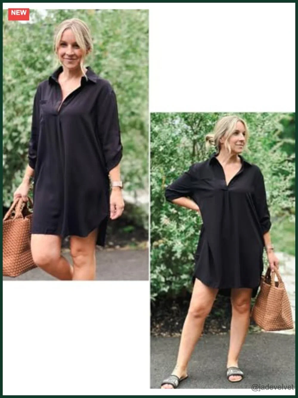 Deep V-Neck Swim Cover Up with Side Slit and Roll-Up Sleeves